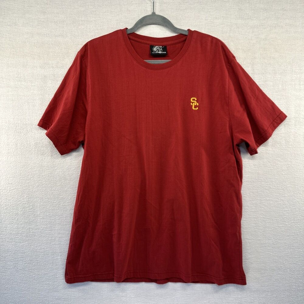 USC Trojans T-Shirt Mens XL Red NCAA College Graphic Tee Crewneck Cotton *flaw